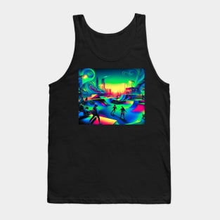 Cyberpunk Skatepark Neon uv reactive Nights Tank Top